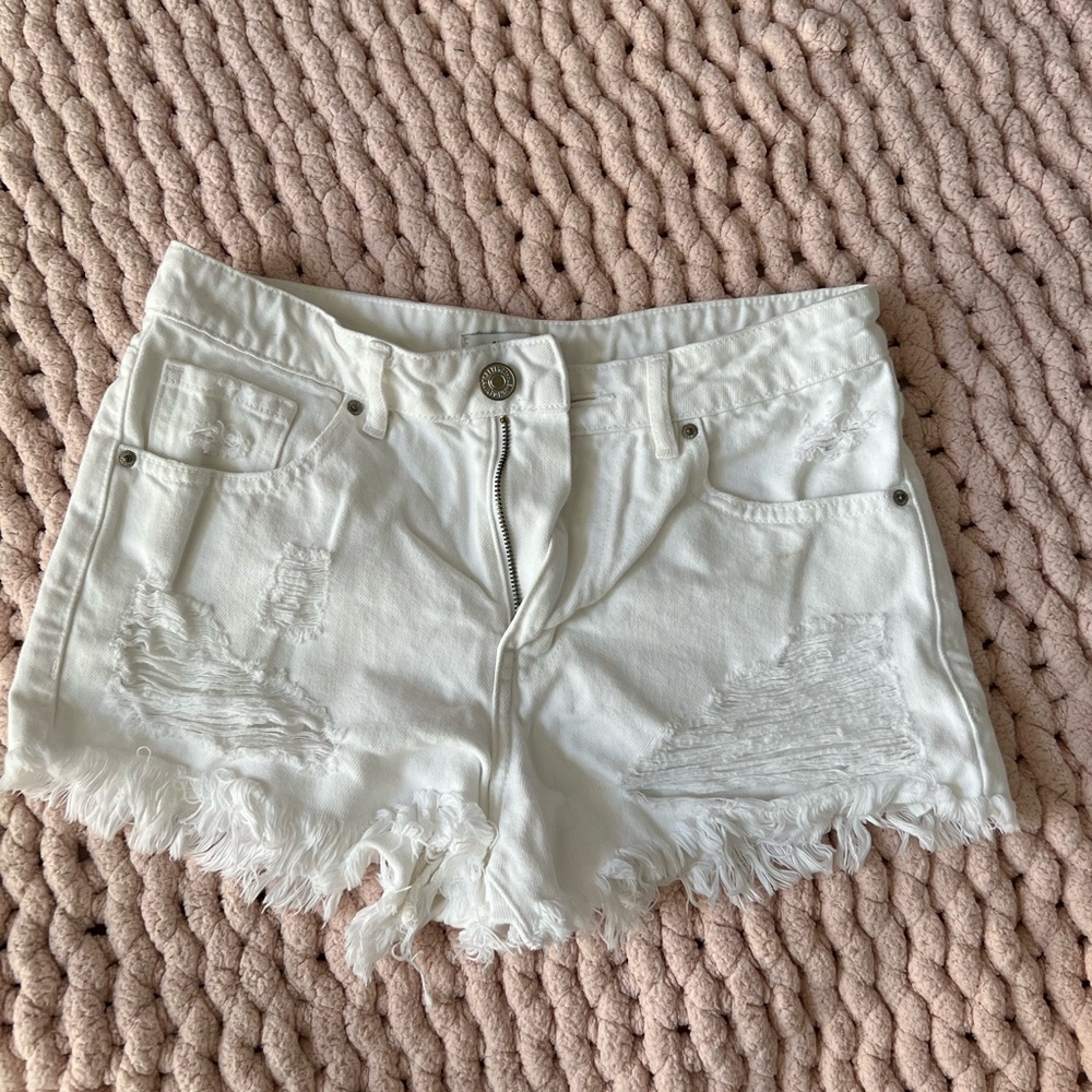 White denim shorts